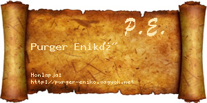 Purger Enikő névjegykártya